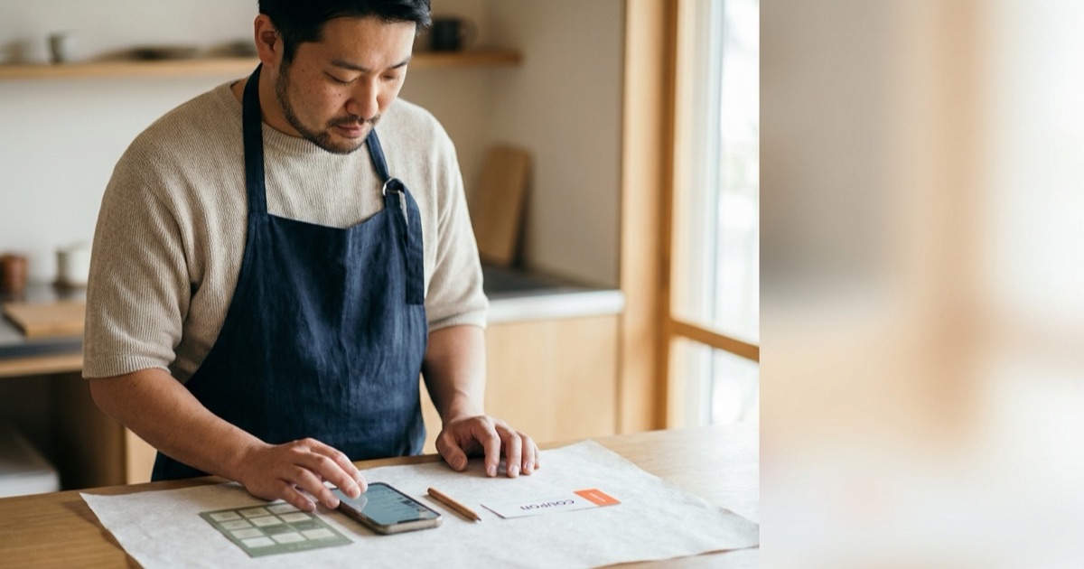 緑色のチャット吹き出しとリッチメニュー風カードを並べたイメージ